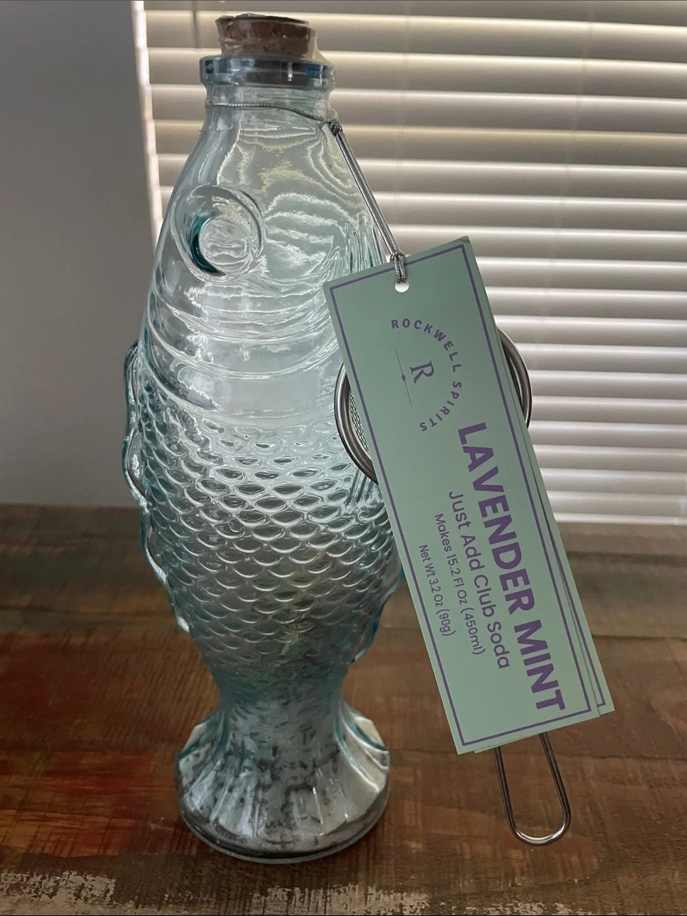 Lavender Mint Drink Kit in a Clear Fish Bottle